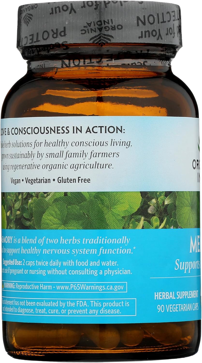 Organic India Organic Memory Capsules - Mental Clarity Support - 90 Vegetarian Capsules - görsel 4