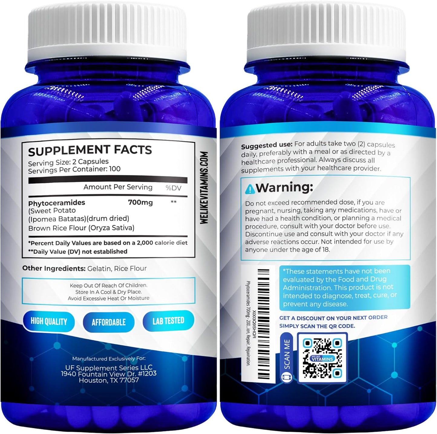Phytoceramides Supplement 700mg – 200 Capsules – Plant Based, Wheat Free, Non-GM - görsel 9