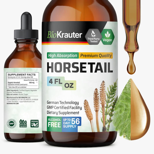 BIO KRAUTER® Horsetail Supplement - Hair, Skin & Nails Liquid Drops - 118 ml