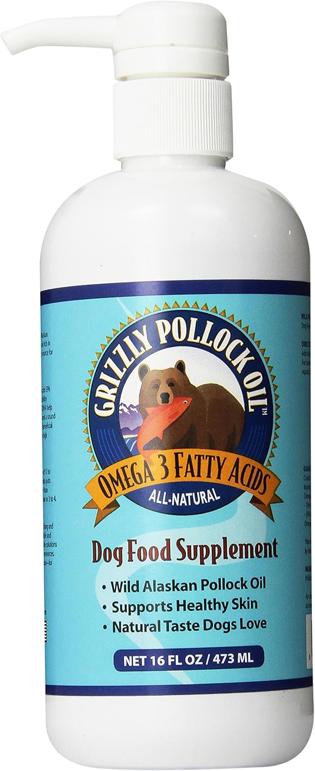 Grizzly Pollock Oil Dog Food Supplement, 16 Ounce - görsel 1