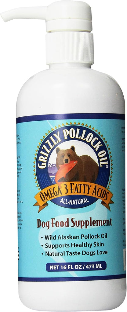 Grizzly Pollock Oil Dog Food Supplement, 16 Ounce