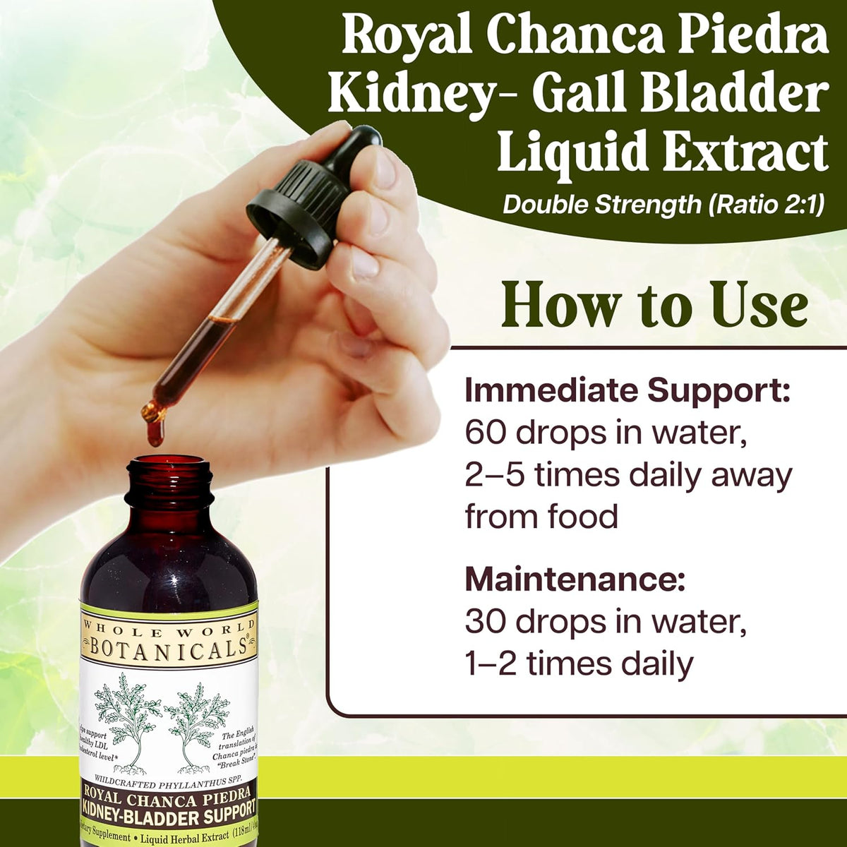 Whole World Botanicals Royal Chanca Piedra – Kidney & Bladder Support – Liquid Extract 4 oz (118 ml) - görsel 5