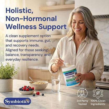 Symbiotics Colostrum Plus Powder - Bovine Colostrum with 25% IgG Immunoglobulins, Unflavoured, Gluten Free, 21 oz (595 g)