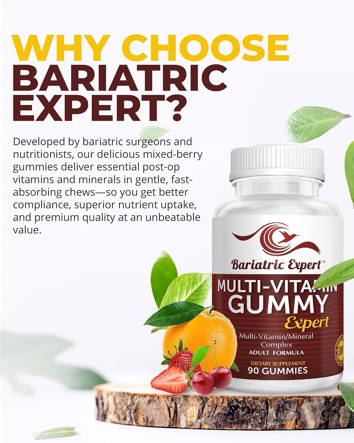Bariatric Expert Multivitamin Gummies – Fast-Melting Food Supplement for Post-Gastric Sleeve and Bypass – 90 Count - görsel 4