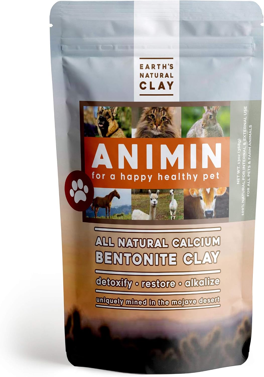 Earth's Living Animin Calcium Bentonite Clay for Pets - 368 g - görsel 1