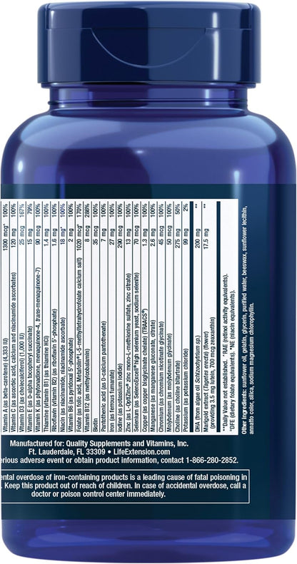 Life Extension Prenatal Advantage - Women's Multivitamin with Bioactive Folate, Choline, DHA, and Essential Nutrients - 120 Softgels