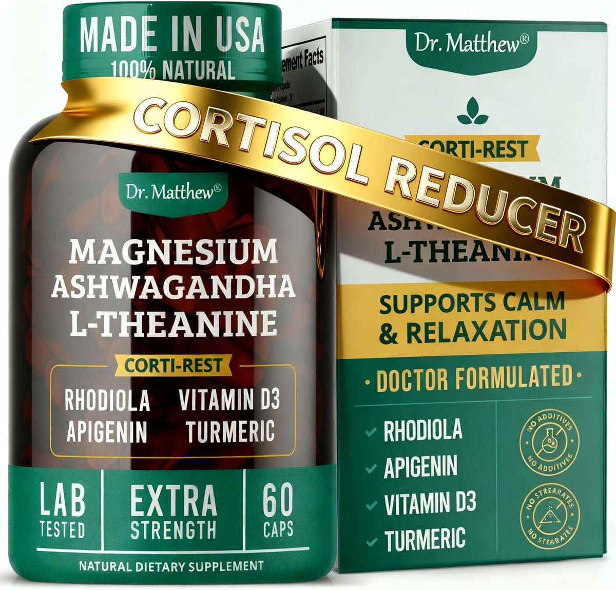 Dr. Matthew CortiRest | Cortisol Reducer & Adrenal Support Supplement - görsel 1