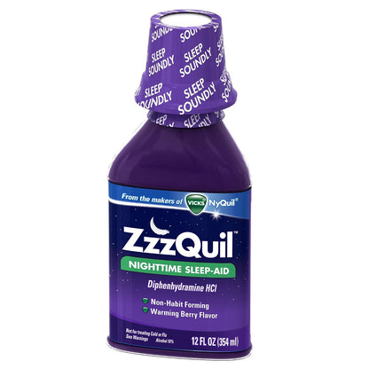 ZzzQuil Night-time Sleep-Aid Liquid Warming Berry Flavour 355 ml