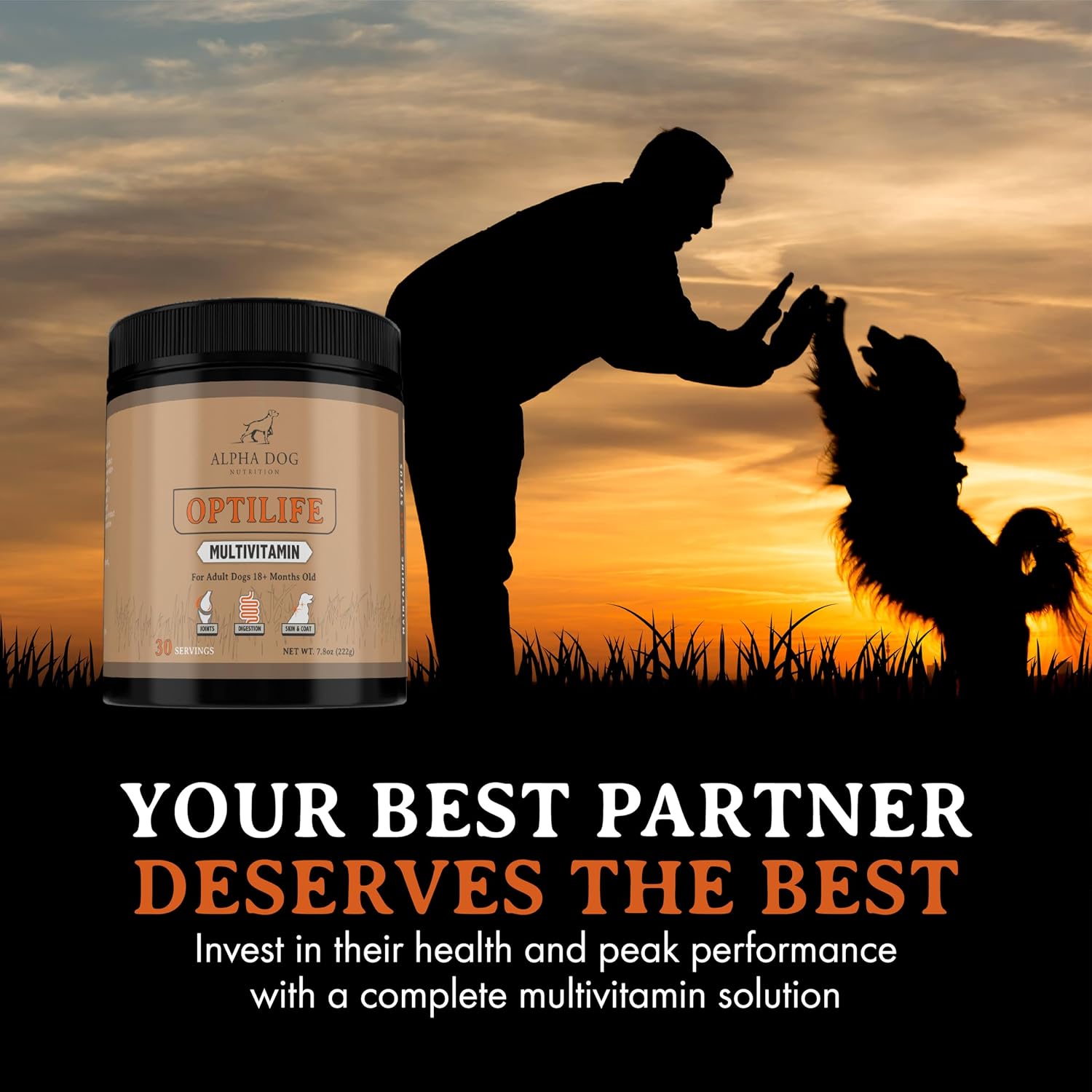 OptiLife Dog Multivitamin Powder - Adult Dog Multivitamin with Probiotics, Allergy Support, Joint Support, Skin & Coat Support - Dog Vitamins and Supplements (30 Servings) - görsel 7