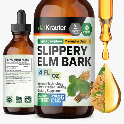 Slippery Elm Bark Tincture – Pure Liquid Drops for Digestive & Respiratory Health
