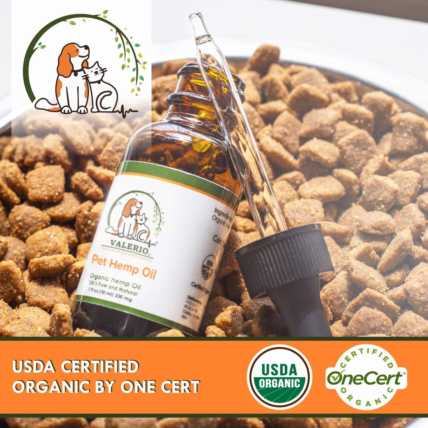 Valerio Pets Hemp Oil for Dogs and Cats - 1 Oz - Hemp Oil Drops with Omega Fatty Acids - Hip and Joint Support and Skin Health - görsel 2