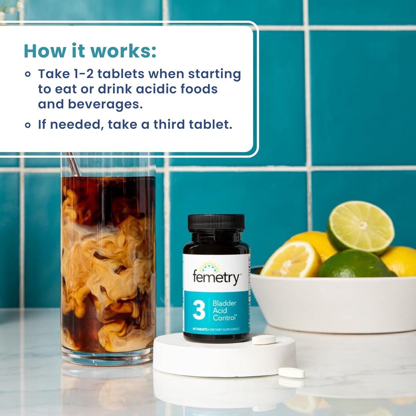 LifeSeasons Femetry Bladder Acid Control - Support for Interstitial Cystitis - Reduce Urine Acidity in The Bladder - Eases Flares Caused by Eating or Drinking Acidic Foods - 60 Tablets - görsel 3