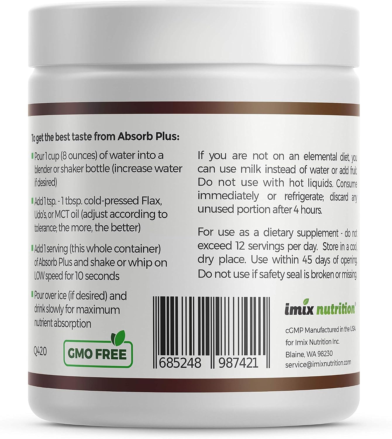 Absorb Plus Isolate Protein - Diet Supplement for Gut Health & Nutritional Support (100 g, Simply Chocolate) - görsel 2