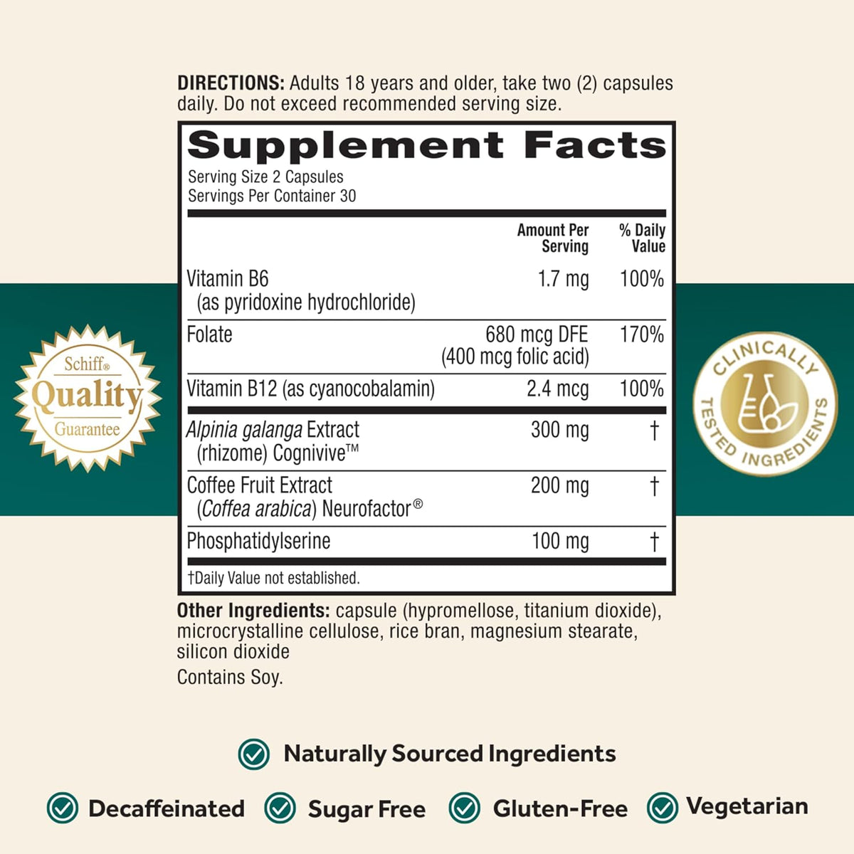 NEURIVA Ultra Brain Supplements for Memory and Focus with Phosphatidylserine, Neurofactor, Cognivive, Folic Acid, Vitamin B12 and Vitamin B6, 60 Capsules - görsel 4