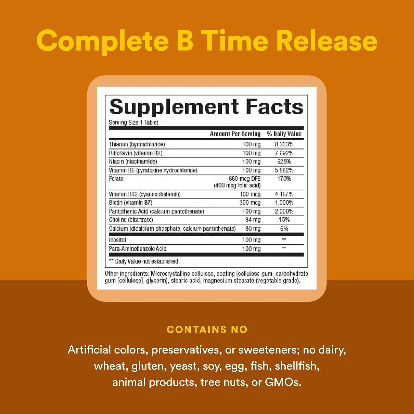 Natural Factors Complete B 100 mg, Time-Release – 90 Tablets - görsel 4