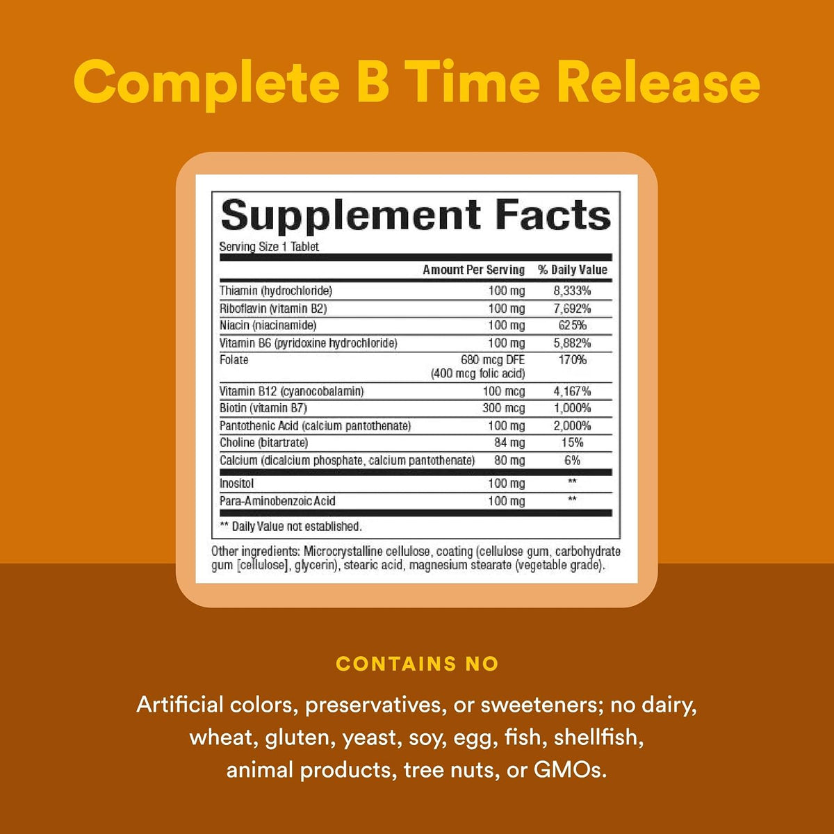 Natural Factors Complete B 100 mg, Time-Release – 90 Tablets - görsel 4