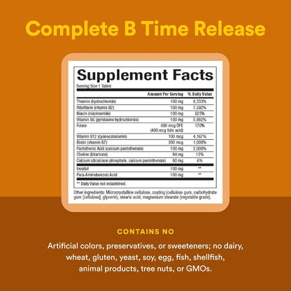 Natural Factors Complete B 100 mg, Time-Release – 90 Tablets