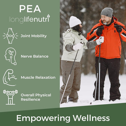LongLifeNutri Palmitoylethanolamide (PEA) 400mg – 120 Vegetarian Capsules, Organic Supplement for Occasional Discomfort Support, 4-Month Supply, Laboratory Tested, Manufactured in USA