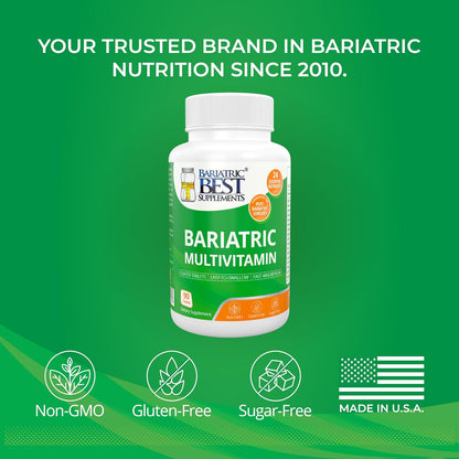 Bariatric Multivitamin with Iron for Post-Gastric Bypass and Sleeve Surgery – 90 Tablets with 24 Essential Nutrients, Formulated by Bariatric Surgeons
