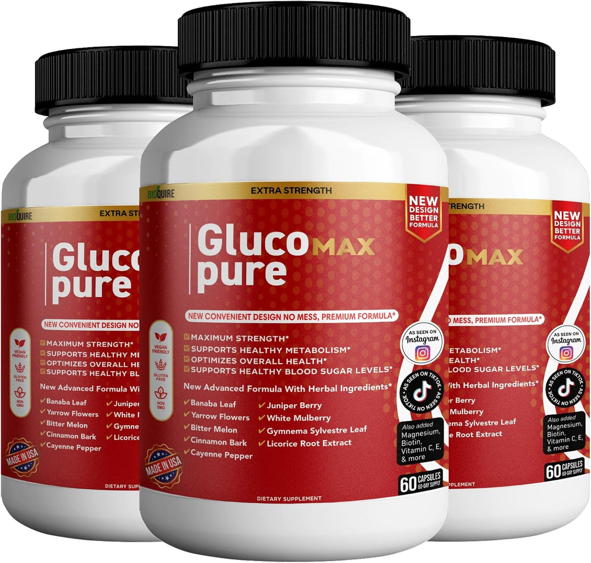 Gluco Max Pure Ultra Dietary Supplement, 60 Capsules, Maximum Strength, Supports Healthy Blood Sugar Levels, Optimises Overall Health (5) - görsel 10