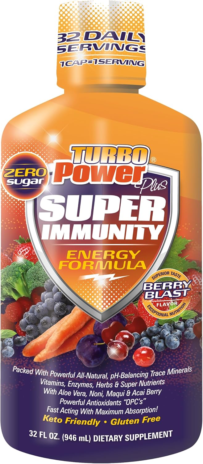 Liquid Vitamin Turbo Power Plus – 47 Vitamins, Enzymes, Vitamin D3, A, C, and Zinc for Men, Women, Teens, and Children - görsel 1