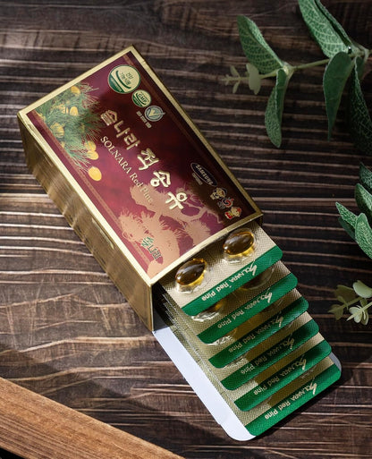 SOLNARA Pine Needle Oil (60 Capsules / 1 Box) - Wild Crafted Red Korean Pine Needle, Certified