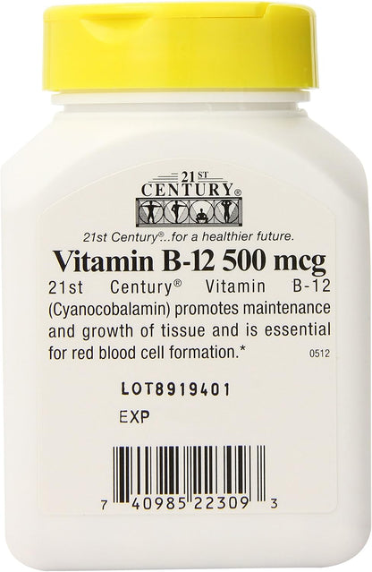 21st Century B-12 500 mcg Tablets, 110 Tablets (Pack of 3)