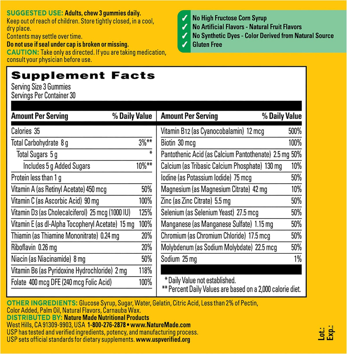 Nature Made Advanced Multivitamin Gummies for Adults, Women and Men - 90 Gummies - görsel 10