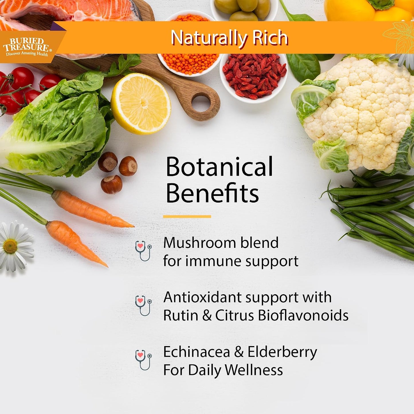 Buried Treasure Adult Daily Immune Wellness - Liquid Nutrient Blend with Elderberry and Echinacea - görsel 6