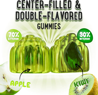 OH MY CHEWY Centre-Filled Vitamin D3 K2 & Calcium Gummies - 5000 IU D3, 120 mcg K2 (MK-7), 120 mg Calcium - Vegan & Non-GMO - 120 Count