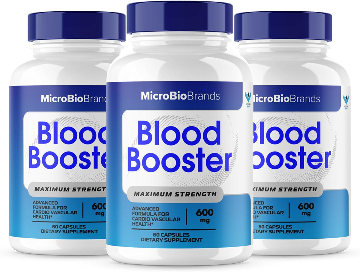 Microbio Blood Booster – Natural Blood Flow Support Supplement (3 Pack, 180 Capsules) - görsel 1