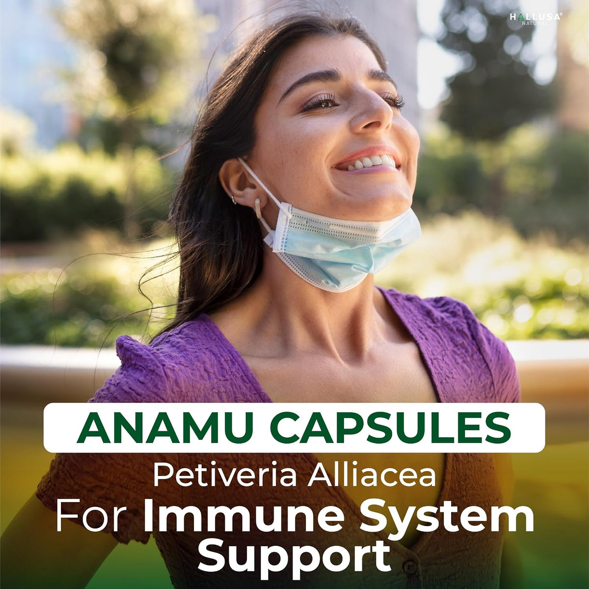 Hallusa Natural Anamu Root 450 mg – Petiveria Alliacea – Organic Anamu Capsules – Immune & Energy Support – 100 Capsules - görsel 6