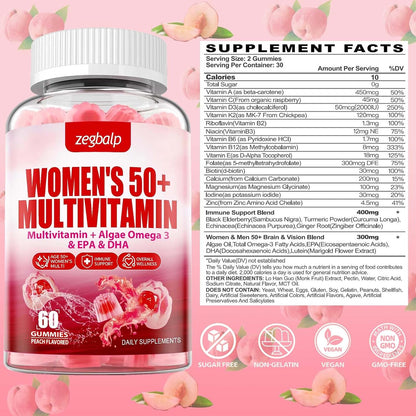 ZEGBALP Sugar-Free Women's Multivitamin 50+ Gummies