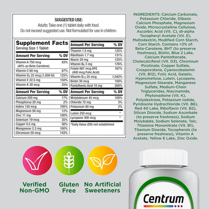 Centrum Silver Multivitamin for Adults 50+ - 80 Tablets