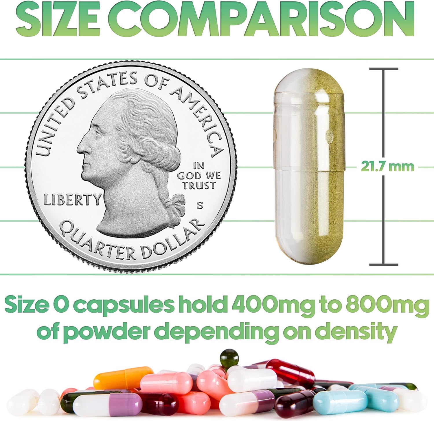 XPRS Nutra Size 0 Empty Capsules - 500 Pack Empty Gelatin Capsules - Capsules DIY Capsule Filling - Pure Bovine Gel Caps for Do-It-Yourself Supplements (Blue) - görsel 2