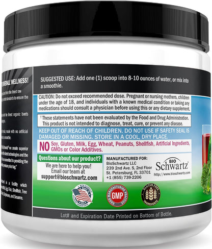 BioSchwartz Beetroot Powder – Superfood Supplement with Vitamin C and Organic Antioxidant-Rich Fruits and Vegetables