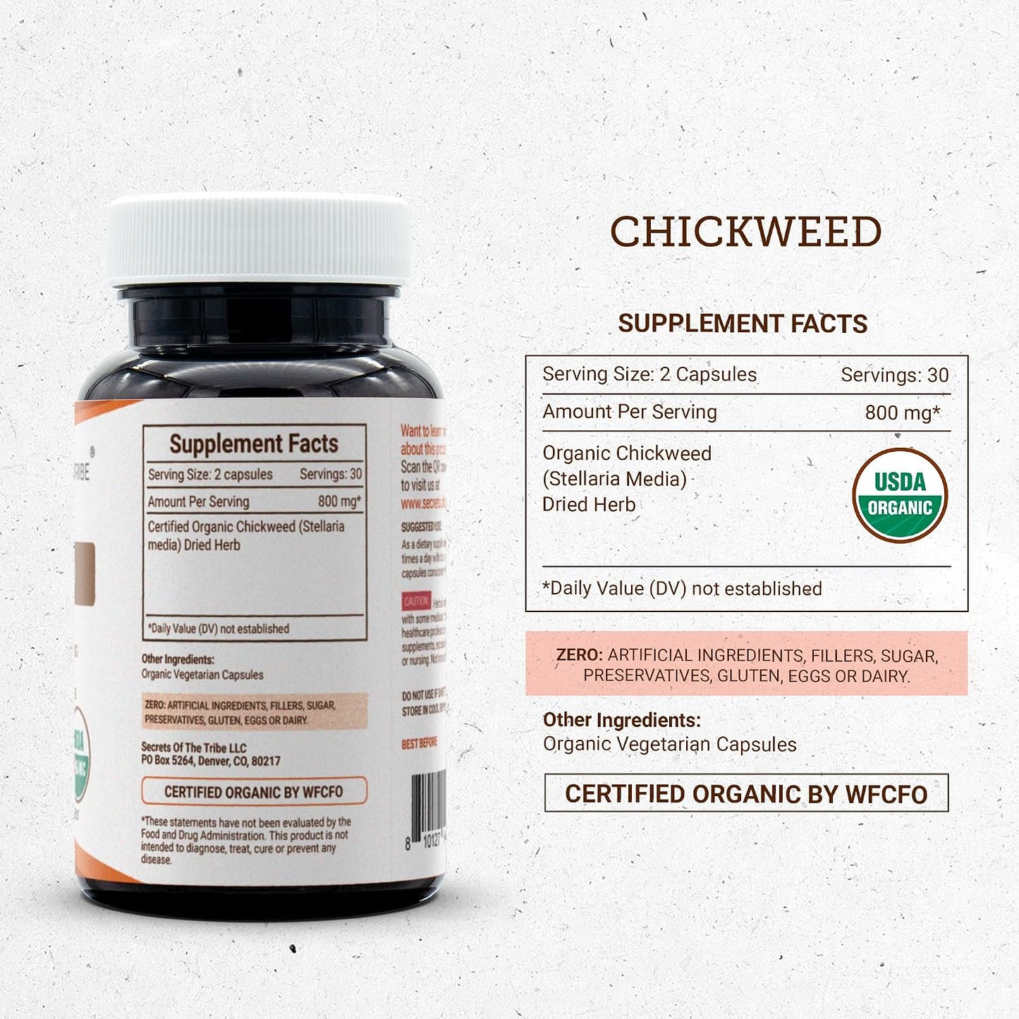 Secrets of the Tribe Organic Chickweed Capsules (60 Capsules) - görsel 4
