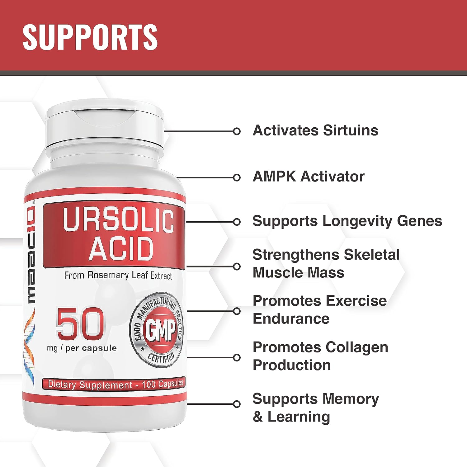 MAAC10 Ursolic Acid 50mg Capsules – AMPK and Sirtuin Activator - görsel 7