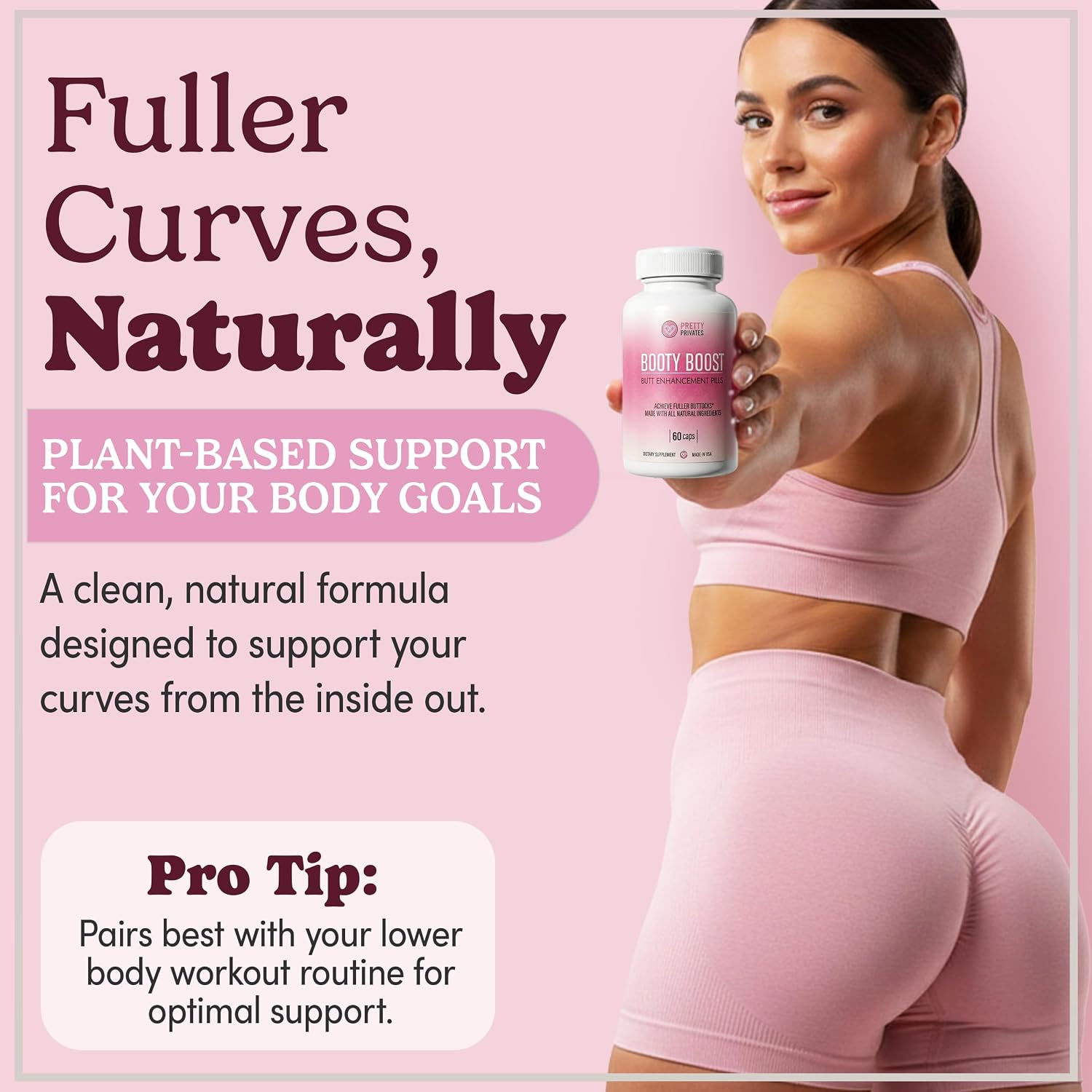 Pretty Privates Bum Enhancer Supplement - Natural Curve Support - 60 Count - görsel 4