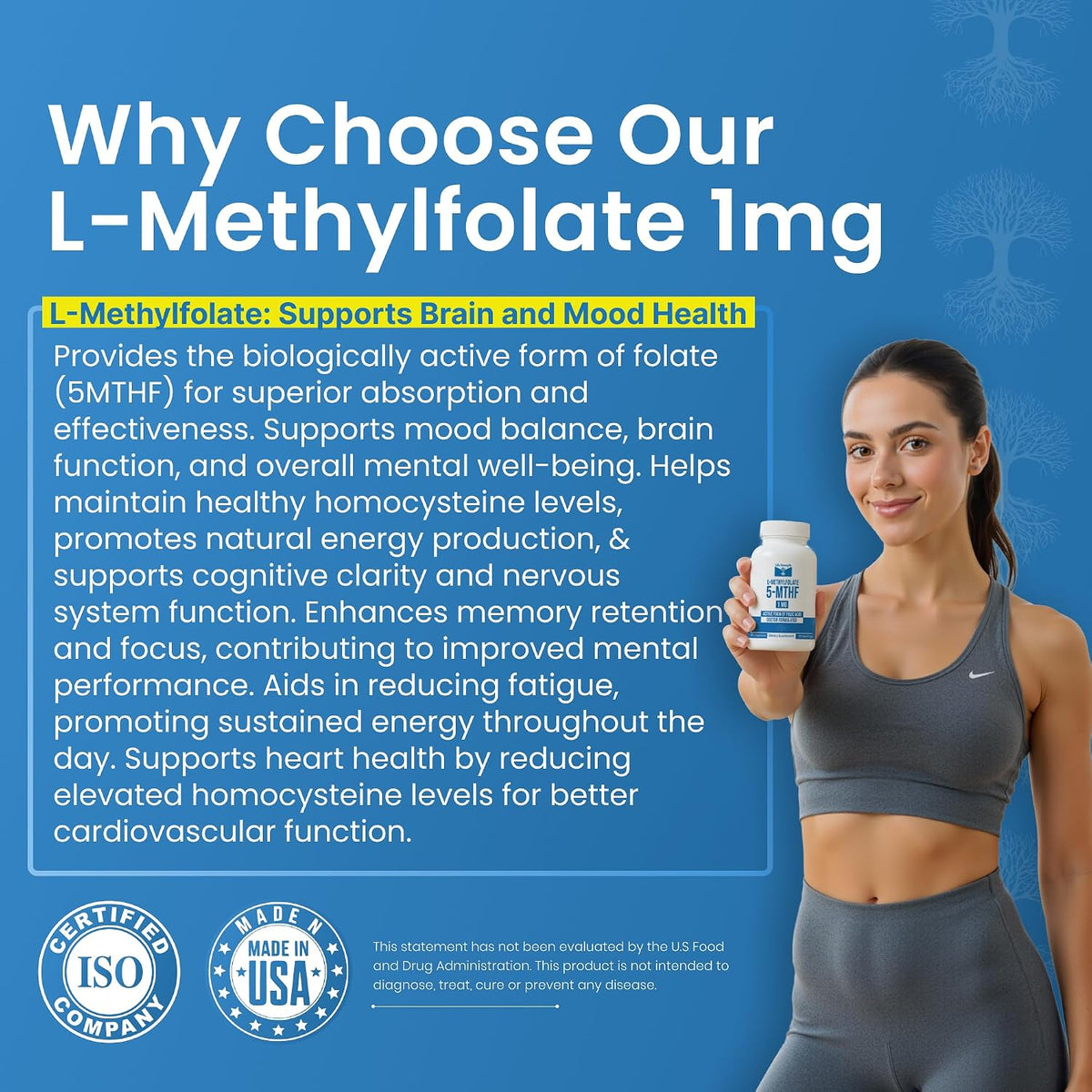 L-Methylfolate 1mg | 180 Capsules | Active Folate Supplement by LifeStrength - görsel 5