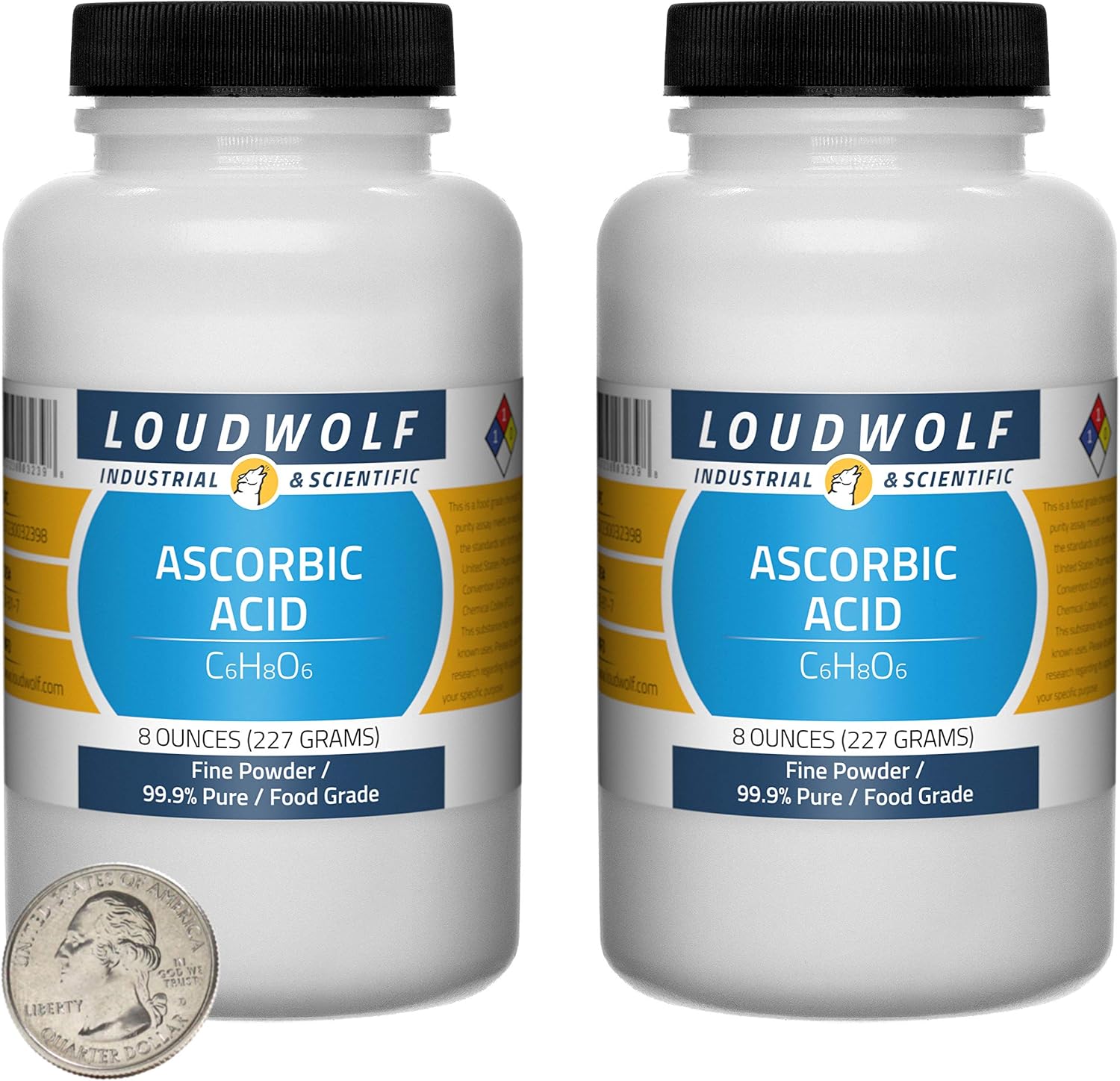 Loudwolf Ascorbic Acid Fine Powder, 1.36 kg (12 Bottles), 99.9% Pure Food Grade - görsel 9