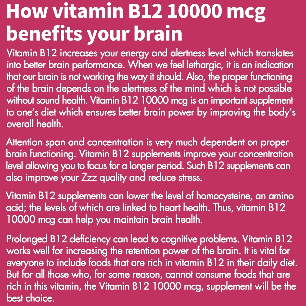 Vitamin B12, Methylcobalamin 10000 mcg, Active B12 Vitamins, Vegan, Natural Strawberry, Zero Sugar, 90 Fast Dissolve Tablets - görsel 8