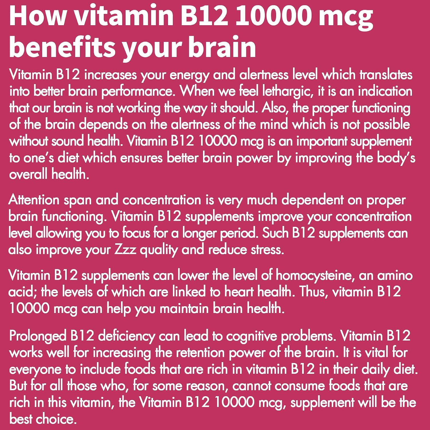 Vitamin B12, Methylcobalamin 10000 mcg, Active B12 Vitamins, Vegan, Natural Strawberry, Zero Sugar, 90 Fast Dissolve Tablets - görsel 8