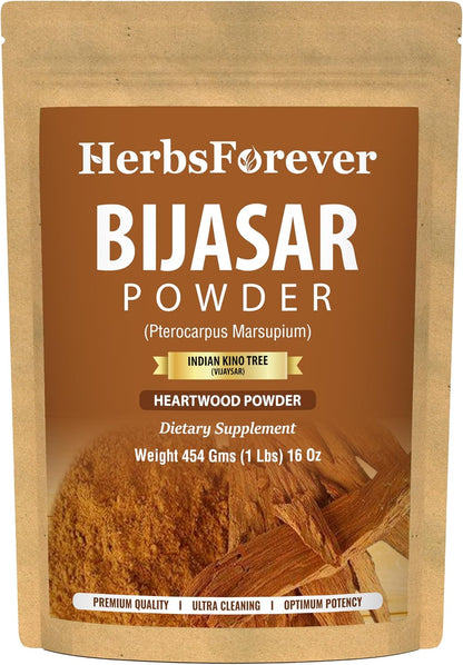 Herbsforever Vijaysar (Pterocarpus Marsupium) Powder - Carb Control, 454 g (16 oz)