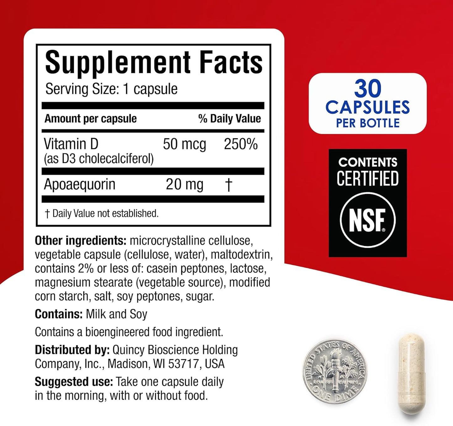 Prevagen Extra Strength - 30 Capsules (2 Pack) with 20mg Apoaequorin & Vitamin D3 - görsel 6
