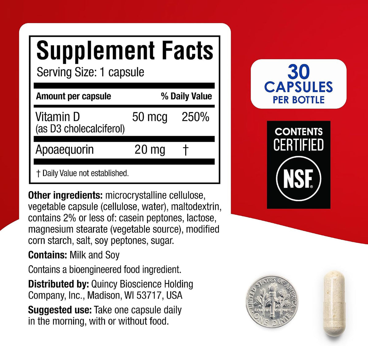 Prevagen Extra Strength - 30 Capsules (1 Month Supply) | Formulated for Your Brain | 20mg Apoaequorin + Vitamin D3 with Pill Organiser - görsel 6