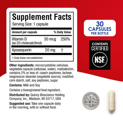 Prevagen Extra Strength - 90 Capsules (3 Month Supply) - Brain Food Supplement with 20mg Apoaequorin & Vitamin D3
