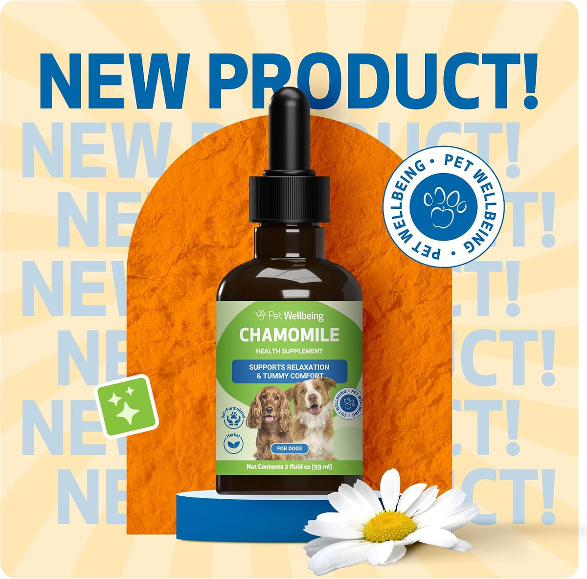 Pet Wellbeing Chamomile for Dogs - Organic Single Herb Supplement - Gentle Digestive Support, Holistic Calming - Pure Chamomile Extract - Vet-Formulated Liquid Wellness 2 oz (59ml) - görsel 2