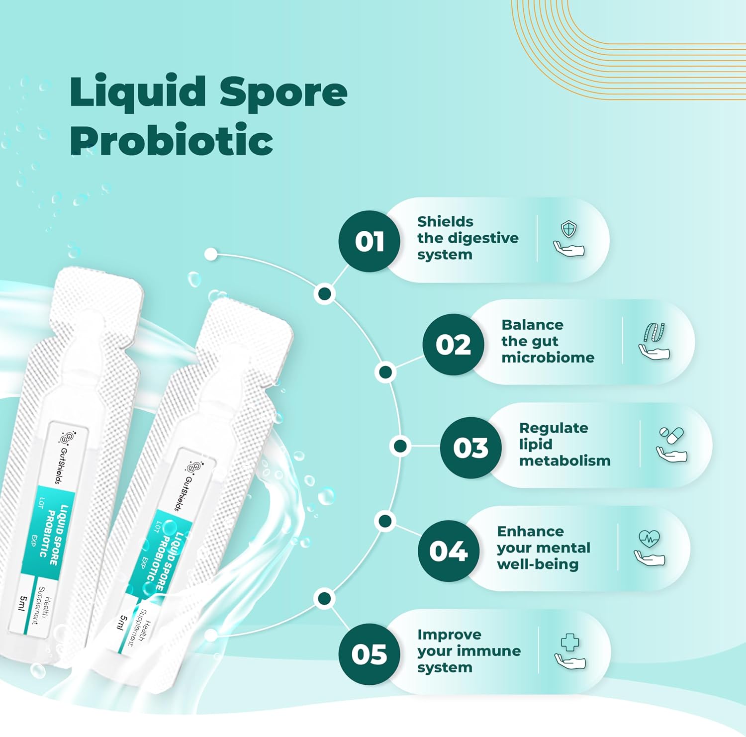 Gut Shields Liquid Spore Probiotic for Women and Men – Digestive and Immune Support - görsel 6