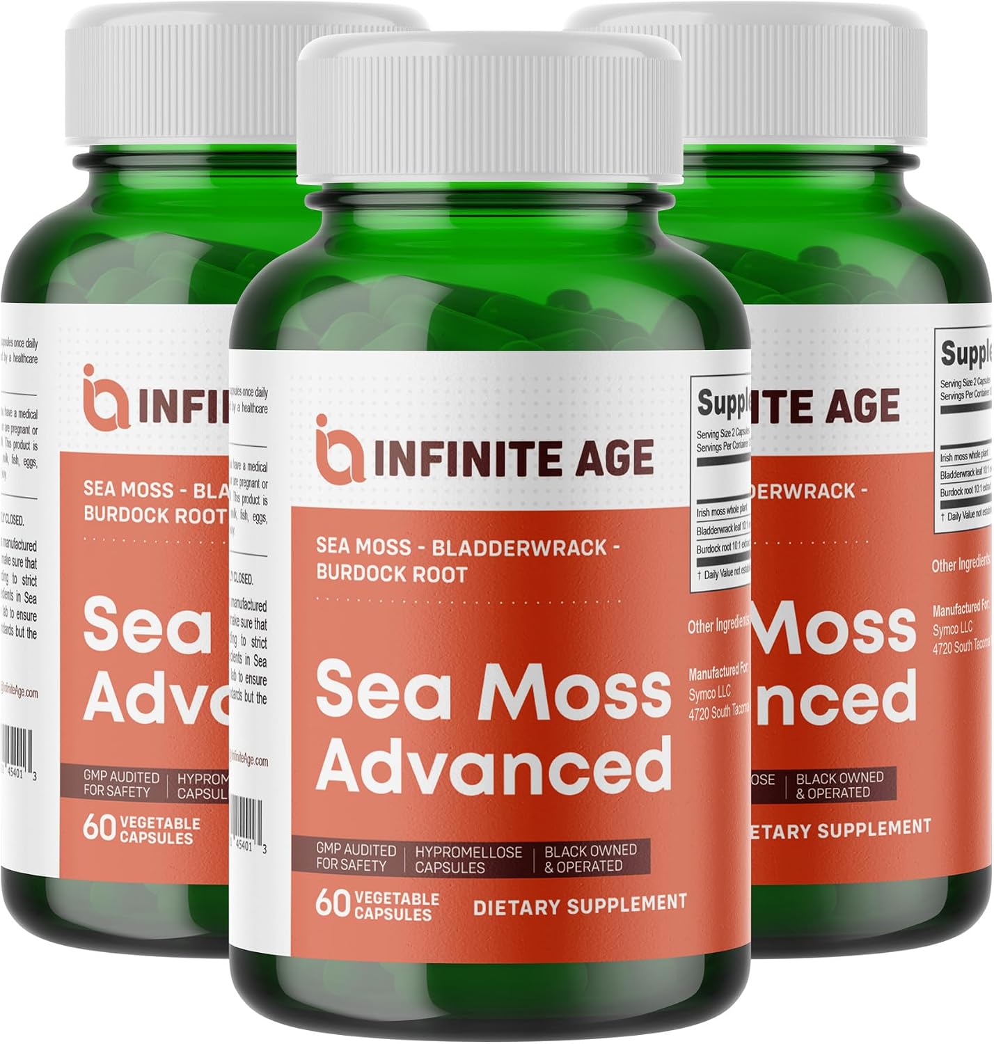 INFINITE AGE 1250mg Sea Moss Advanced Superfood Capsules - 60 Count - görsel 8